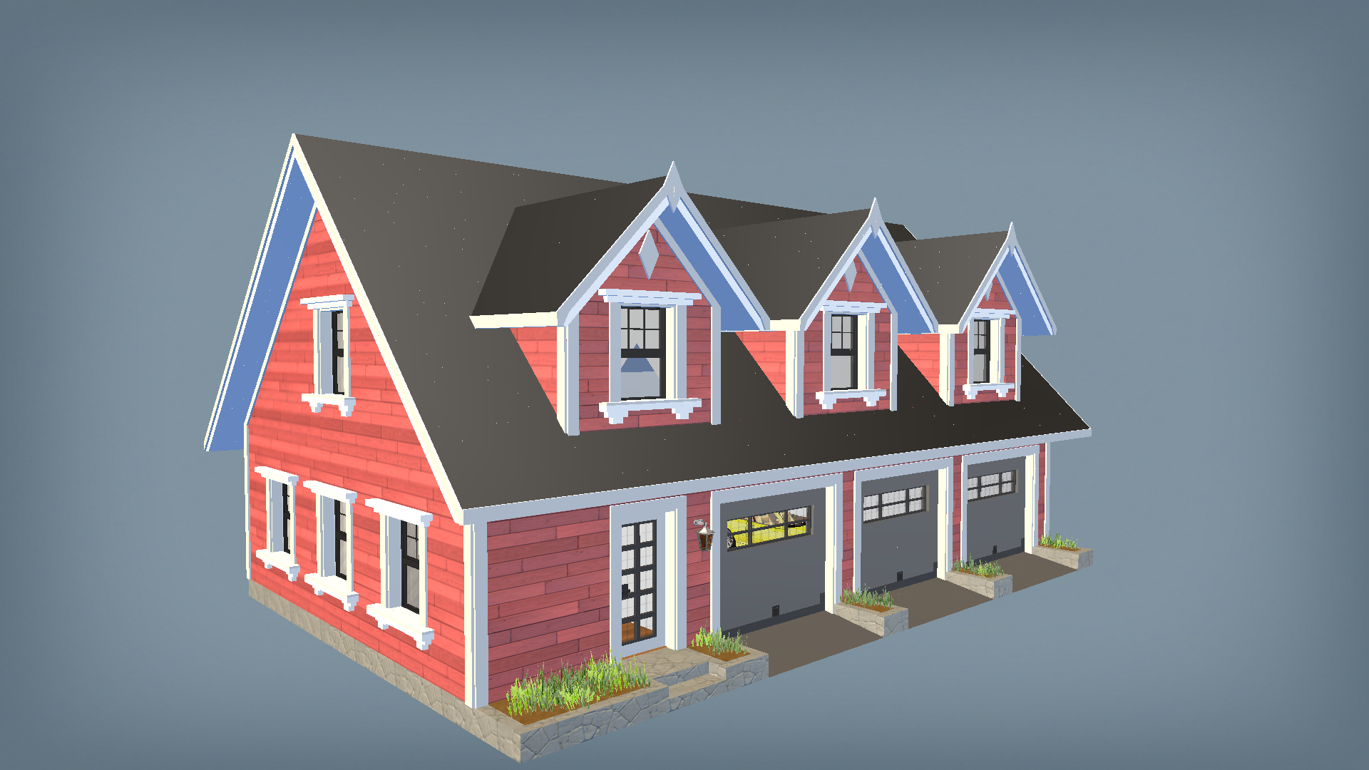 House with three garages