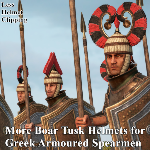 More Boar Tusk Helmets for Greek Armoured Spearmen - Less Helmet Clipping