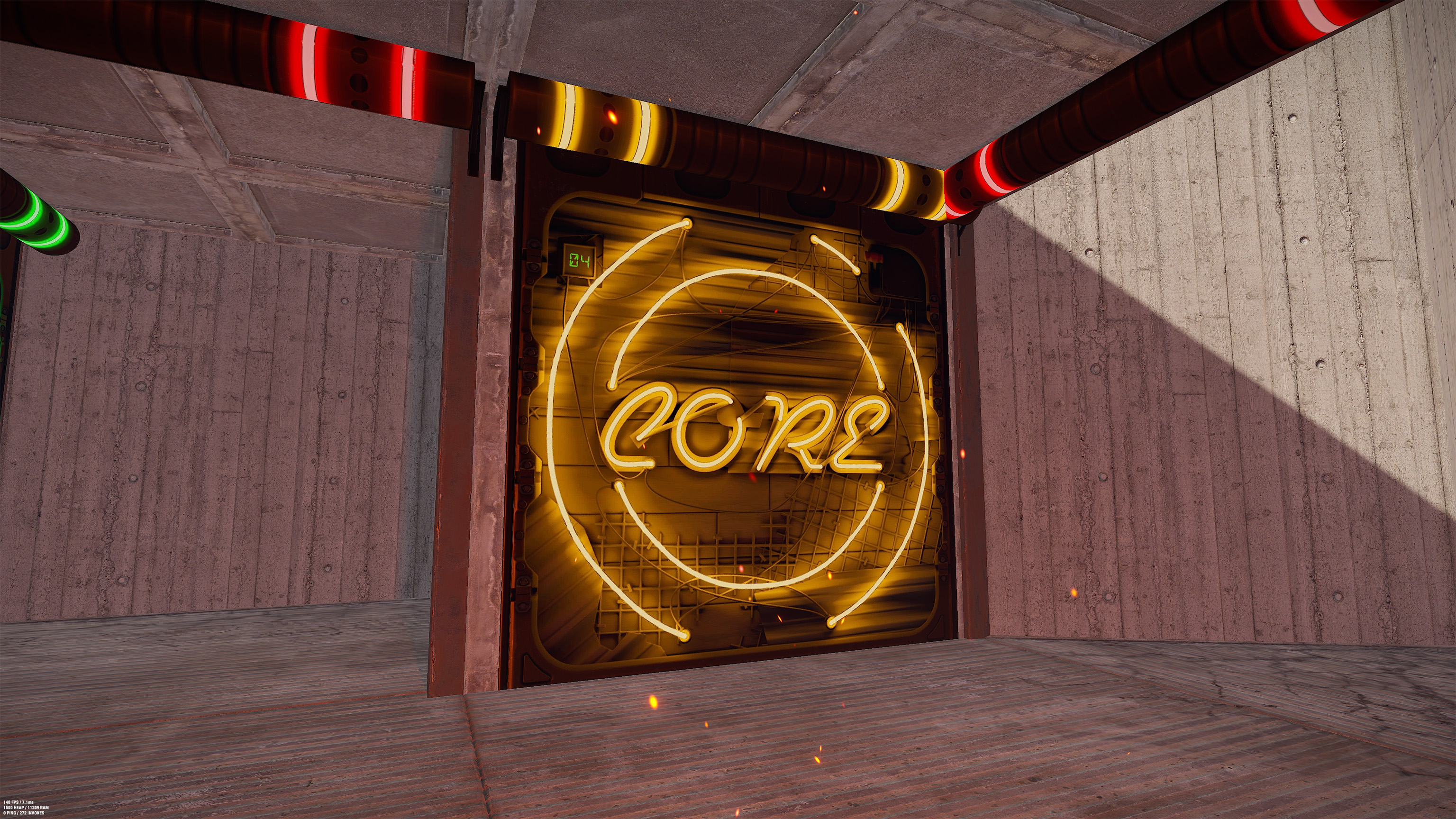 Neon Core Garage Door