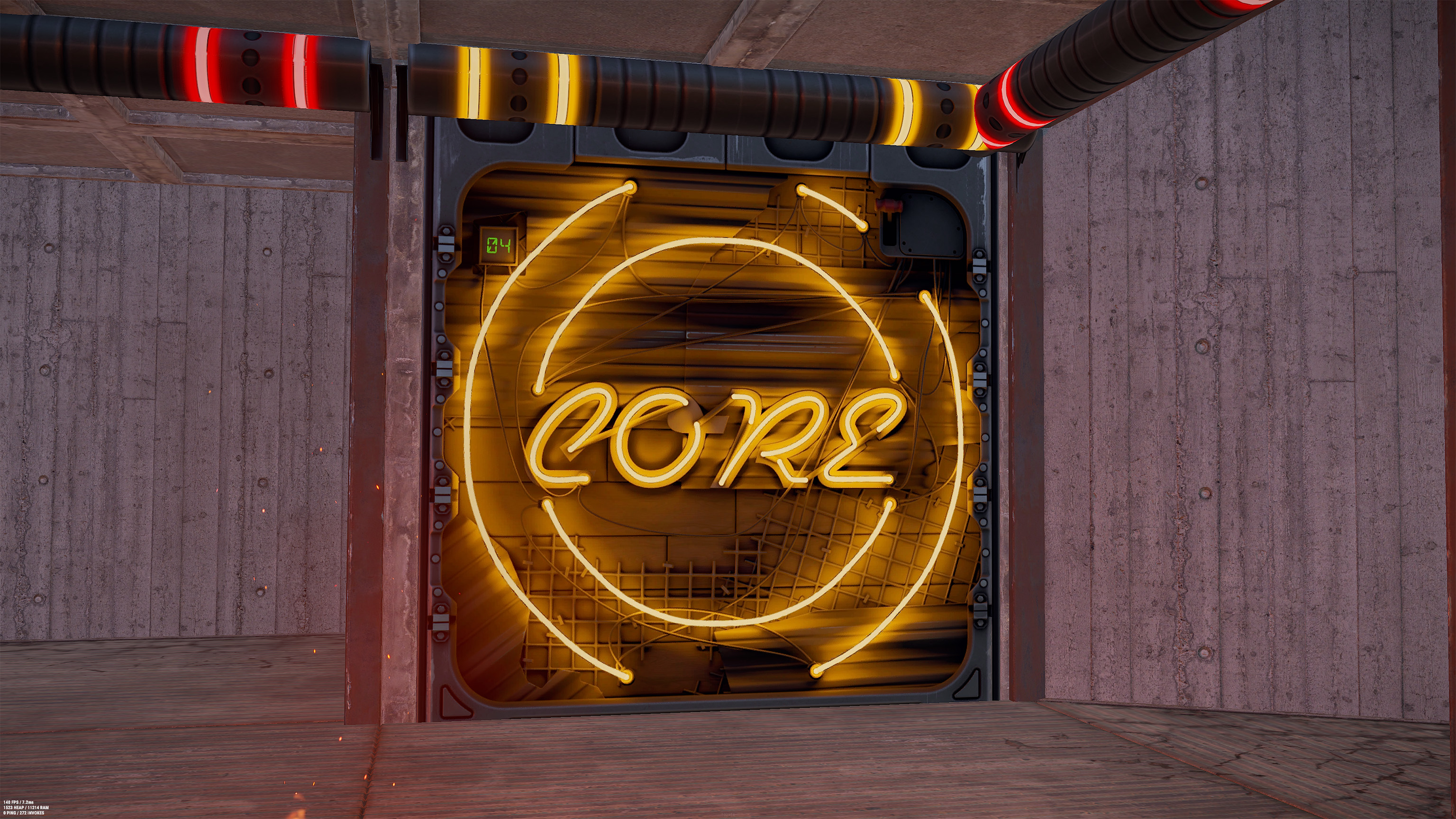 Neon Core Garage Door