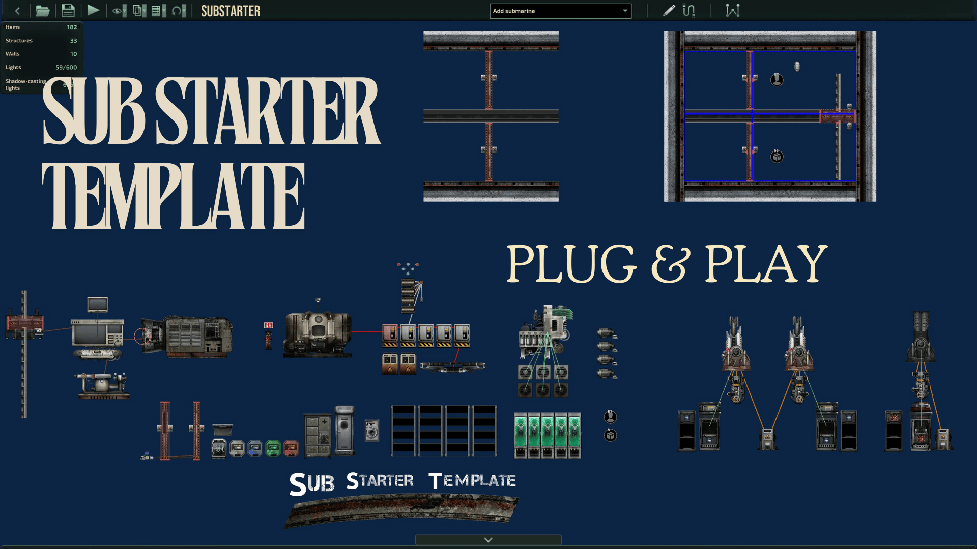 Sub Starter Template! Plug & Play your own sub with preset parts, campaign-ready!