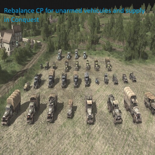 Rebalance CP unarmed vehicules and supply in Conquest preview