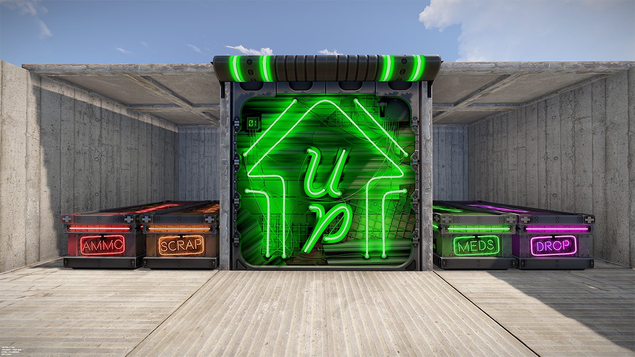 Neon Up Garage Door