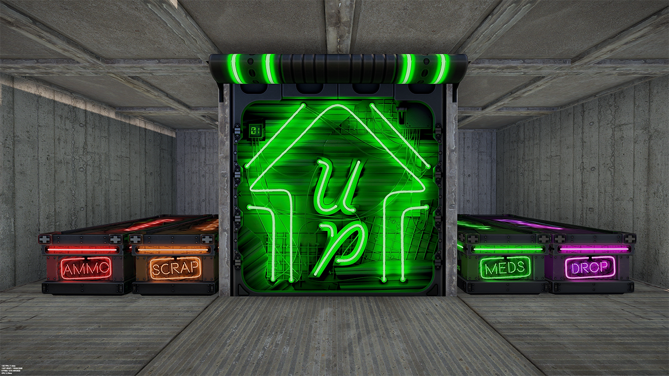 Neon Up Garage Door