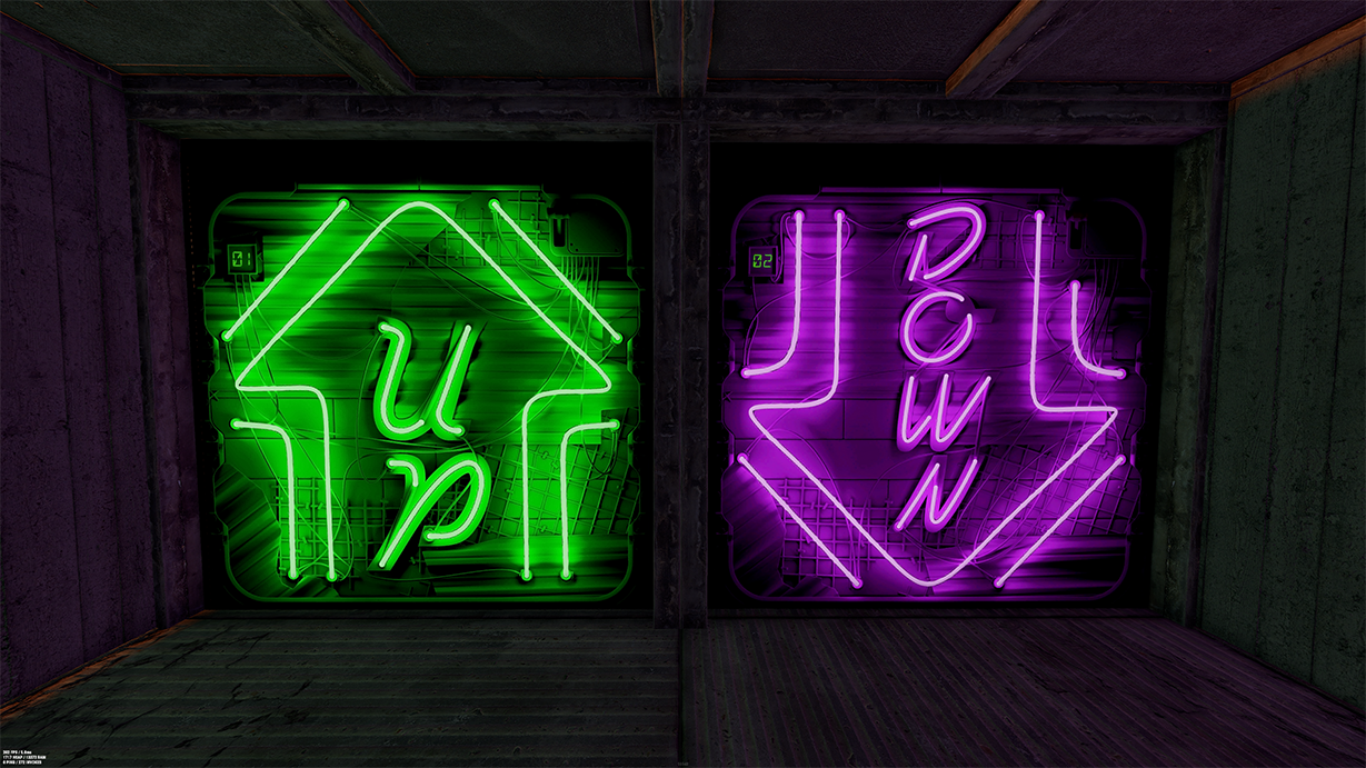 Neon Down Garage Door
