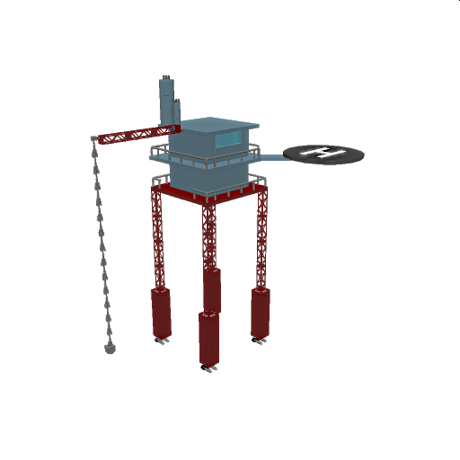 Oil Rig With Crane