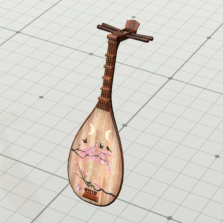 Lute, Japanese (Biwa) {Vertical}