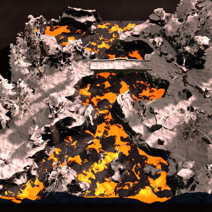 Snowy Lava Bridge