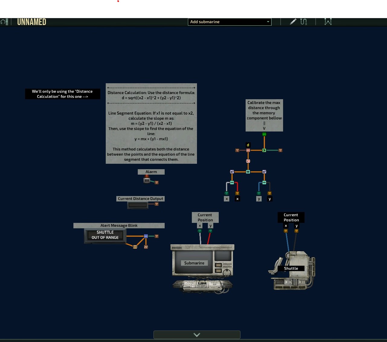 Distance Calculation and Alarm Between Sumarine and Shuttle – Barotrauma Mod
