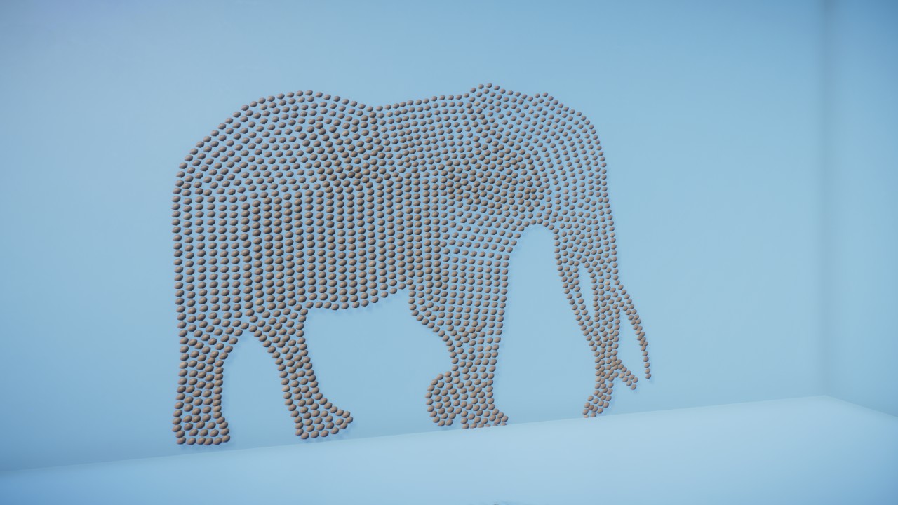 Mosaic cobblestone elephant - By Toves