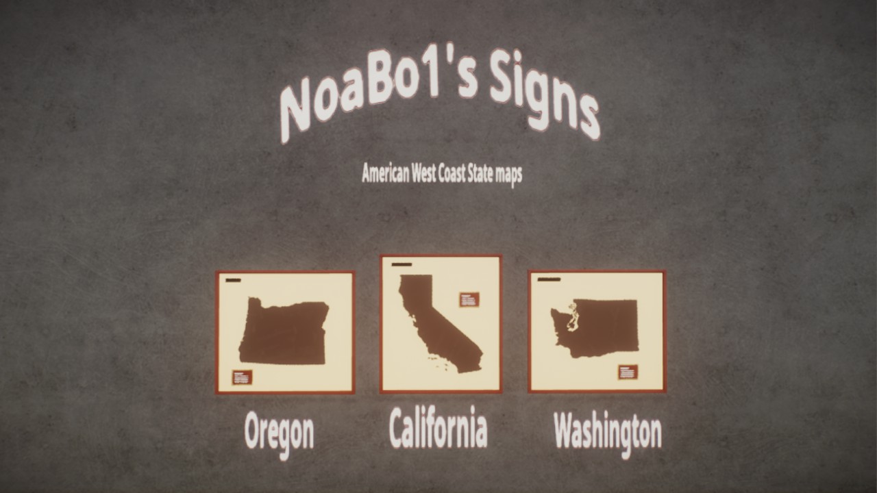 American West Coast State Maps by NoaBo1
