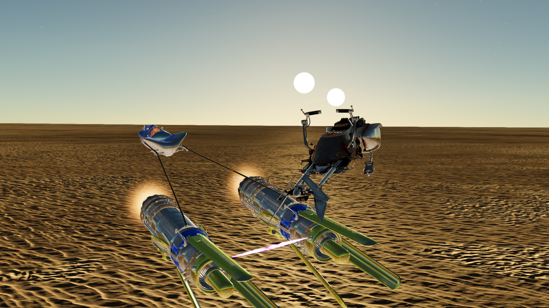 Anakin's Podracer and Imperial Speeder