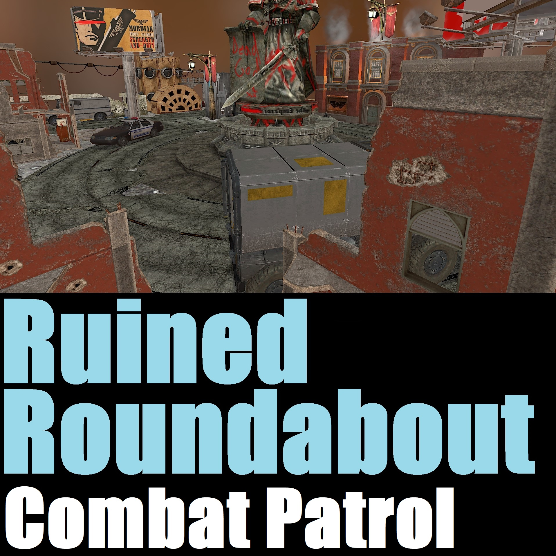 40k Combat Patrol (10th Ed.) Map: Ruined Roundabout