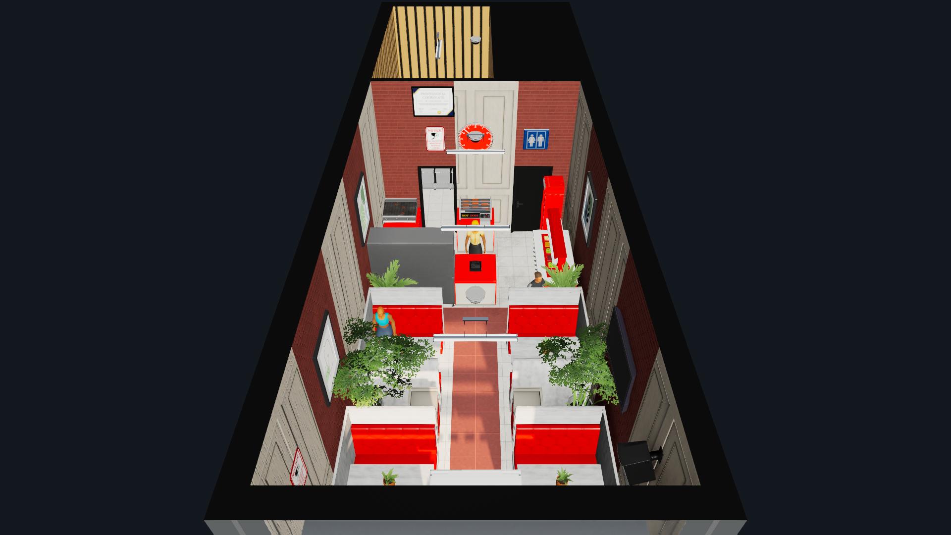 Fastfood Shop A1 100 Interior-100 Security