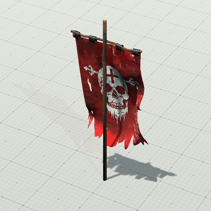 Red Skull Tattered Flag