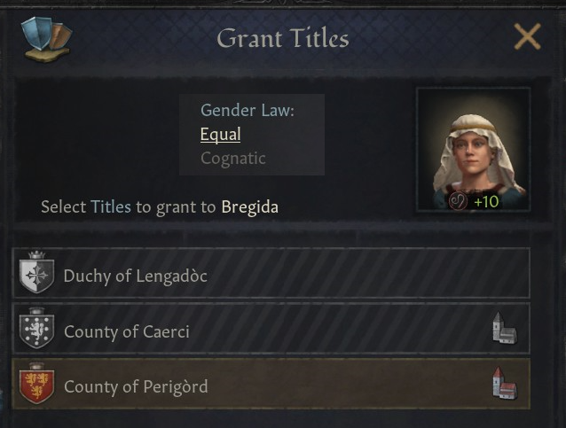 Grant title to both genders with Equal law