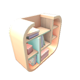 Green and Wood Hanging Bookshelf
