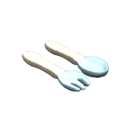 Baby food silicone cutlery [blue]