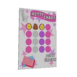 Potty Time Set- Potty Progress Chart Pink