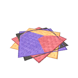 Rubber Mat Stacked Multicolor