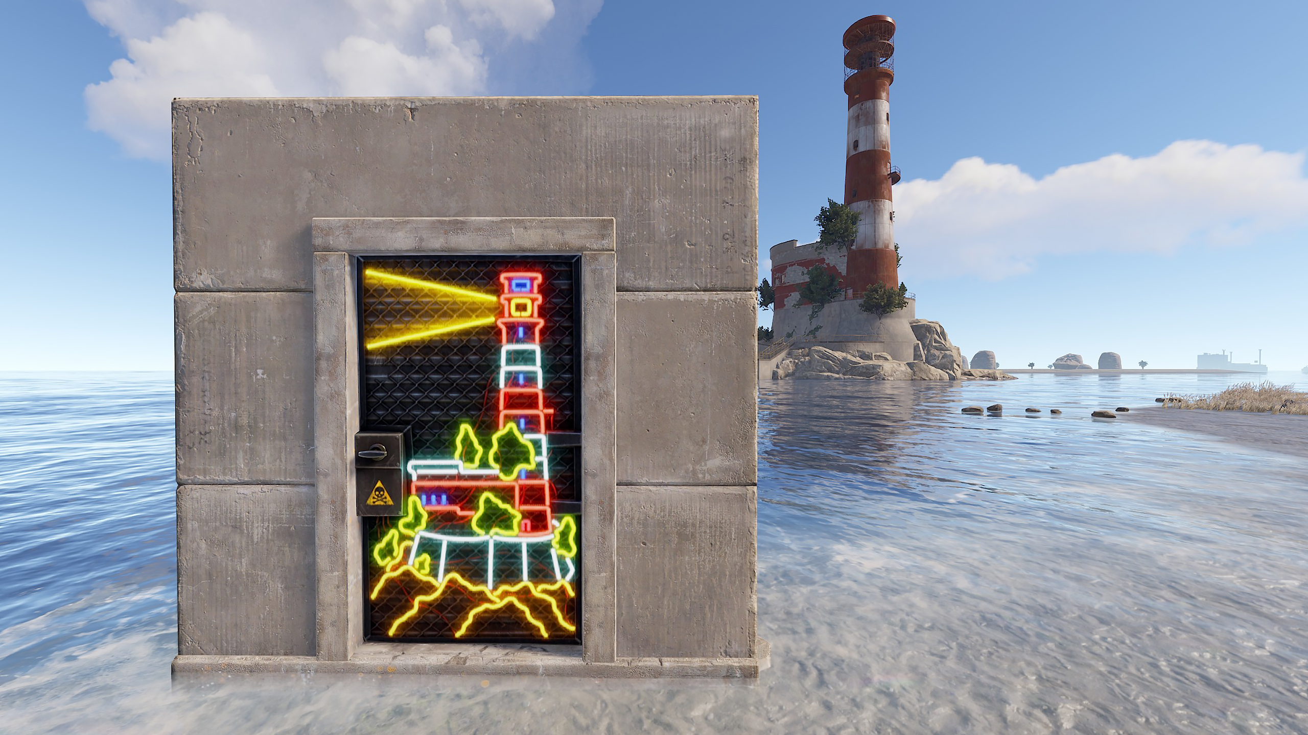 Neon Lighthouse Door