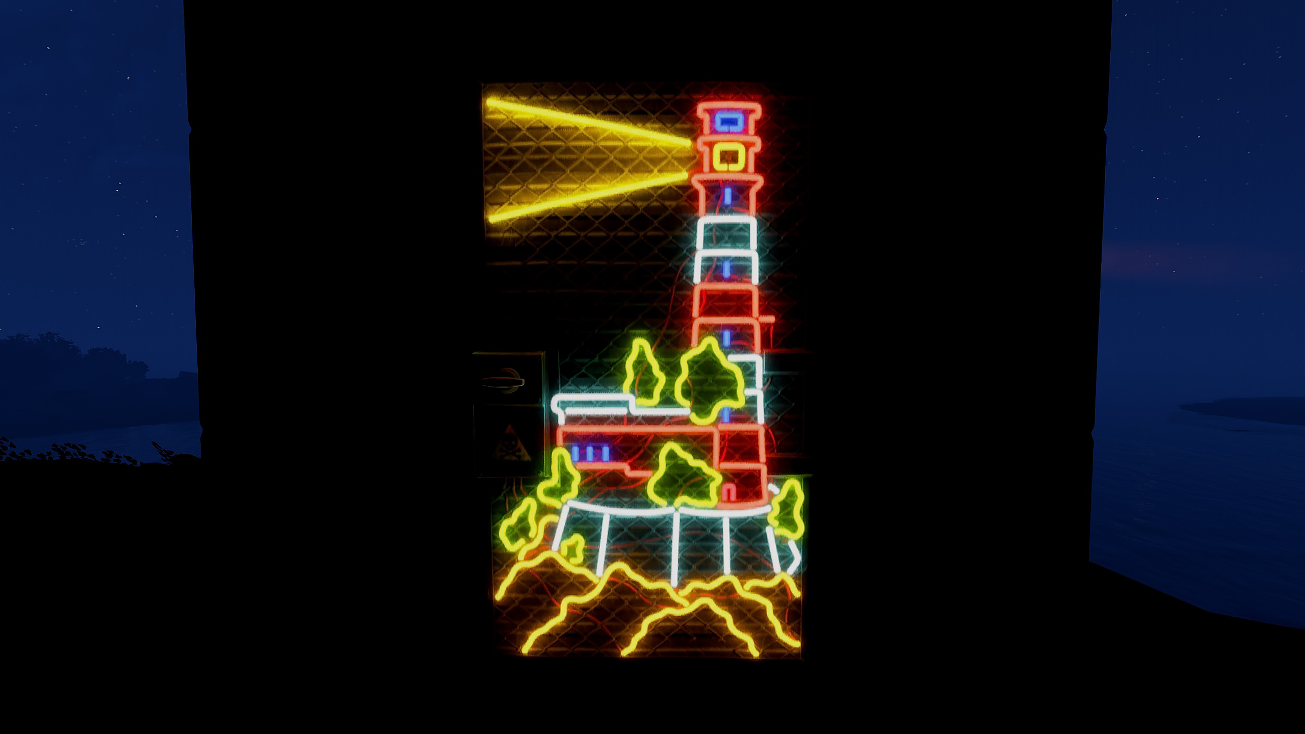Neon Lighthouse Door
