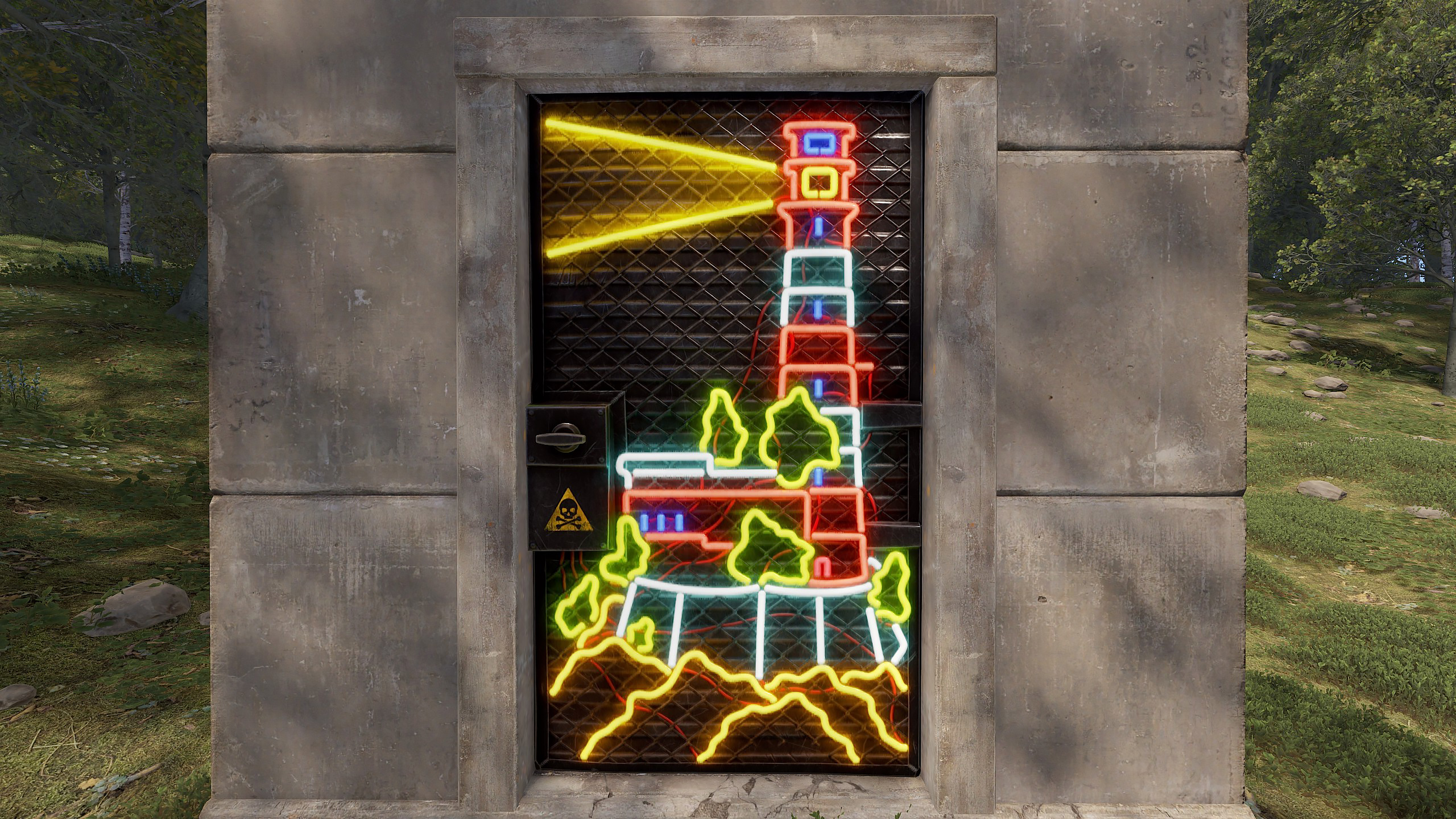 Neon Lighthouse Door