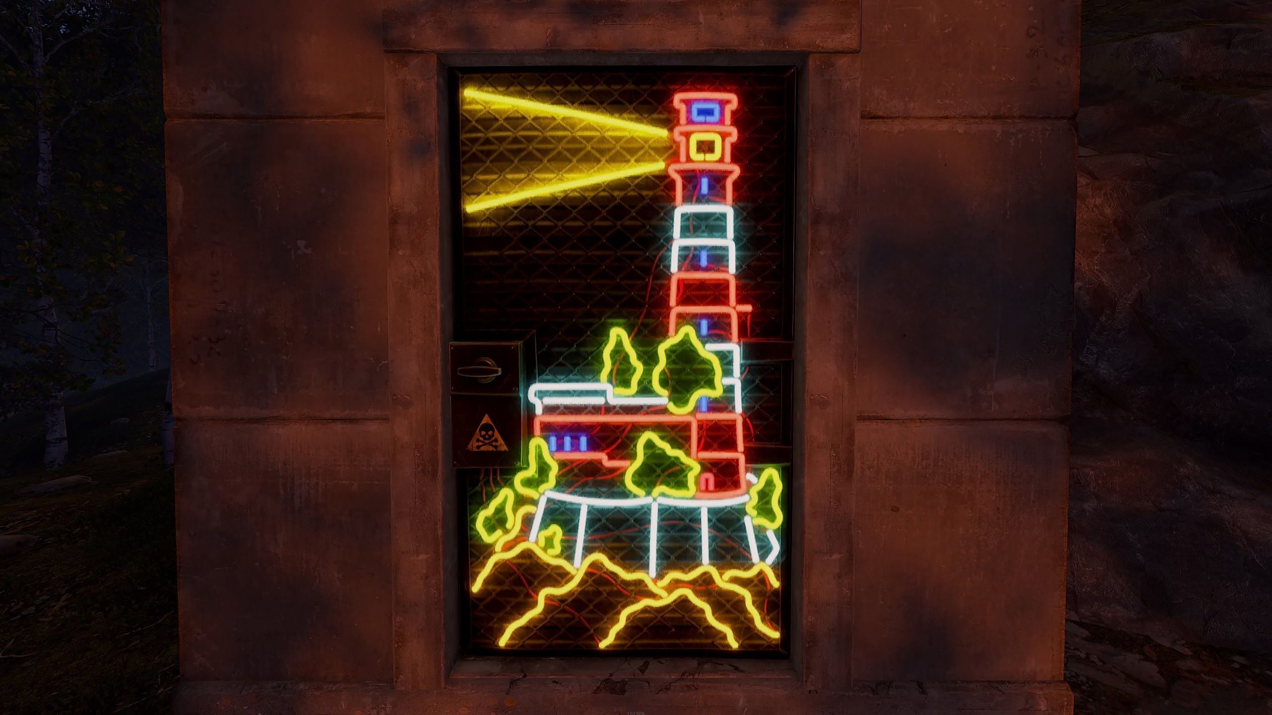 Neon Lighthouse Door