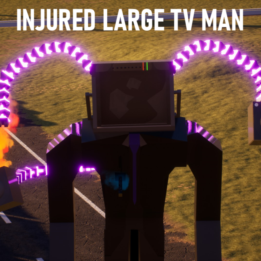 Injured Large Tv Man! Skibi