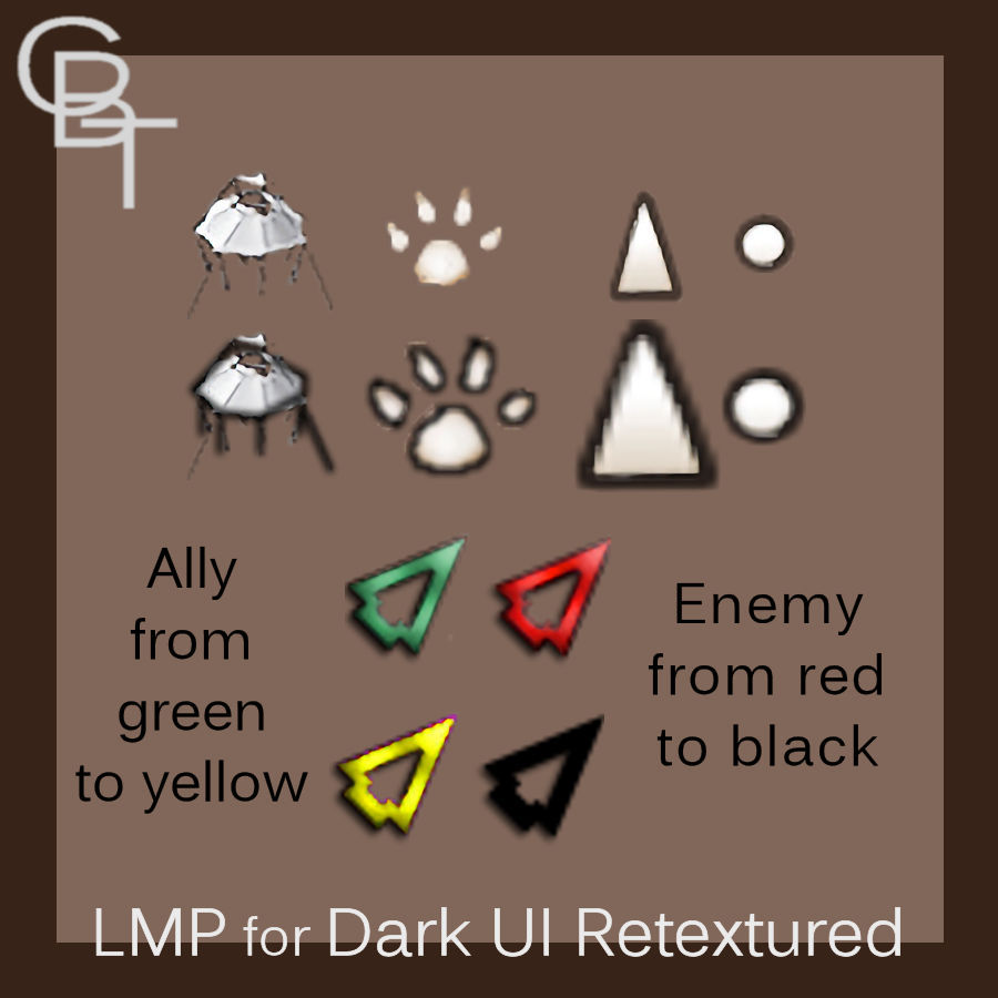 Larger Map Pointer for Dark UI Retextured