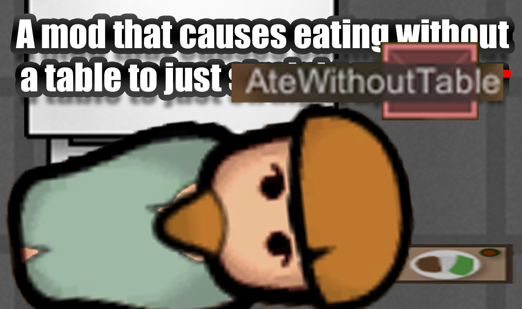 Ate without table pop-up warning