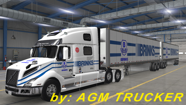 SKIN TRUCK VOLVO VNL 2018 E REBOQUE (BRINKS) - CANAL AGM TRUCKER