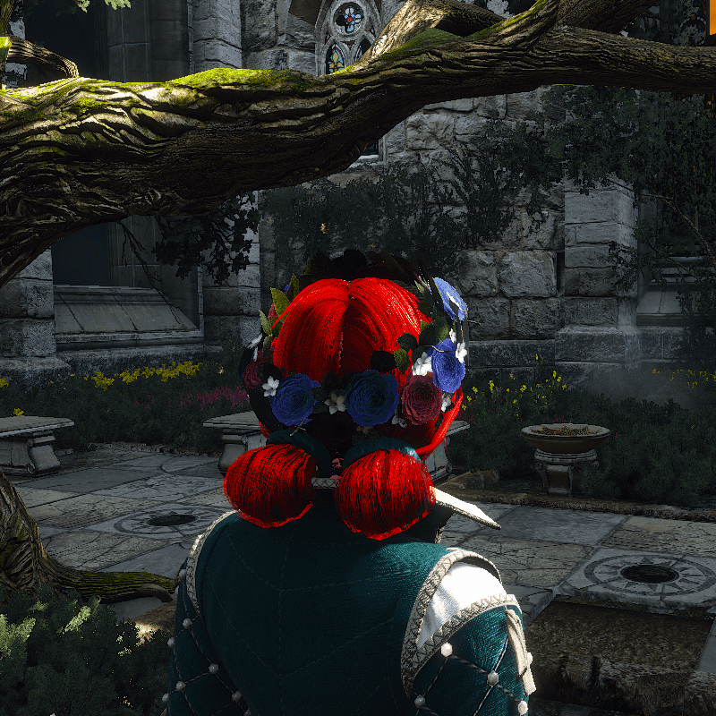 Triss with flowers on her head