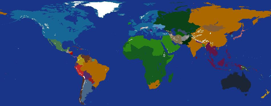 World Map but major alliances are countries