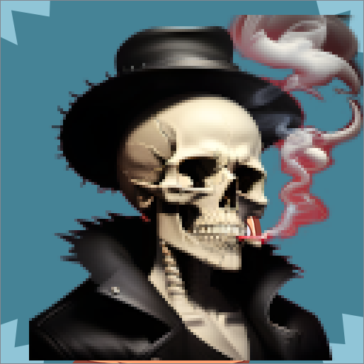 smoking skull hat