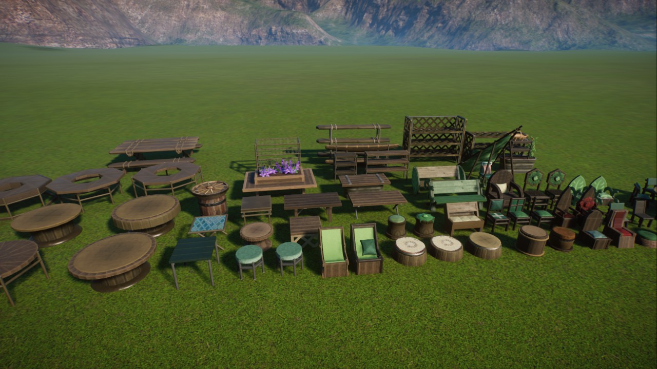 Custom Tables, Shelves, and Chairs