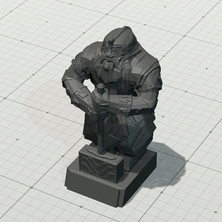 Dwarf Statue with Warhammer