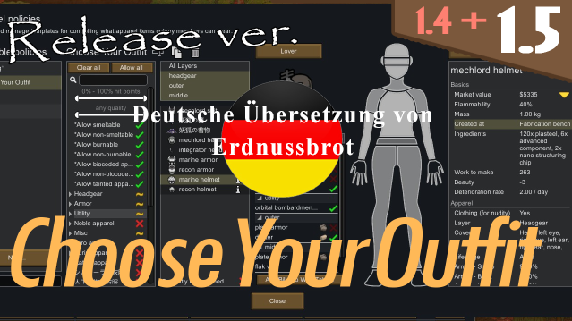 Choose Your Outfit - Deutsch