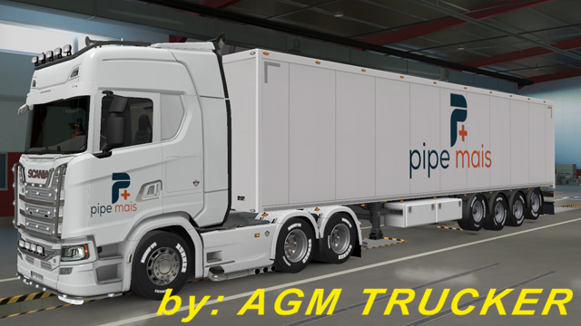 SKIN TRUCK SCANIA S E REBOQUE (PIPE MAIS) JUNIODJGAMES - CANAL AGM TRUCKER