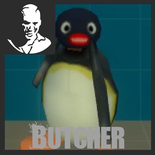Pingu over butcher