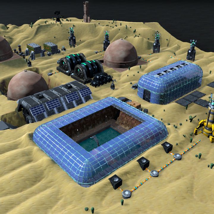 Scifi farming oasis