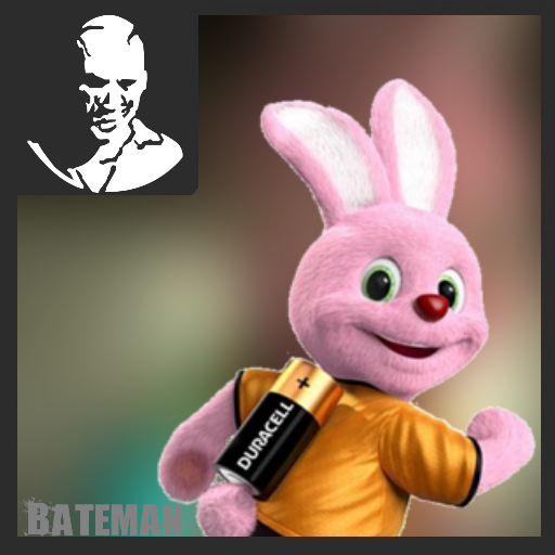 Duracell bunny over bateman