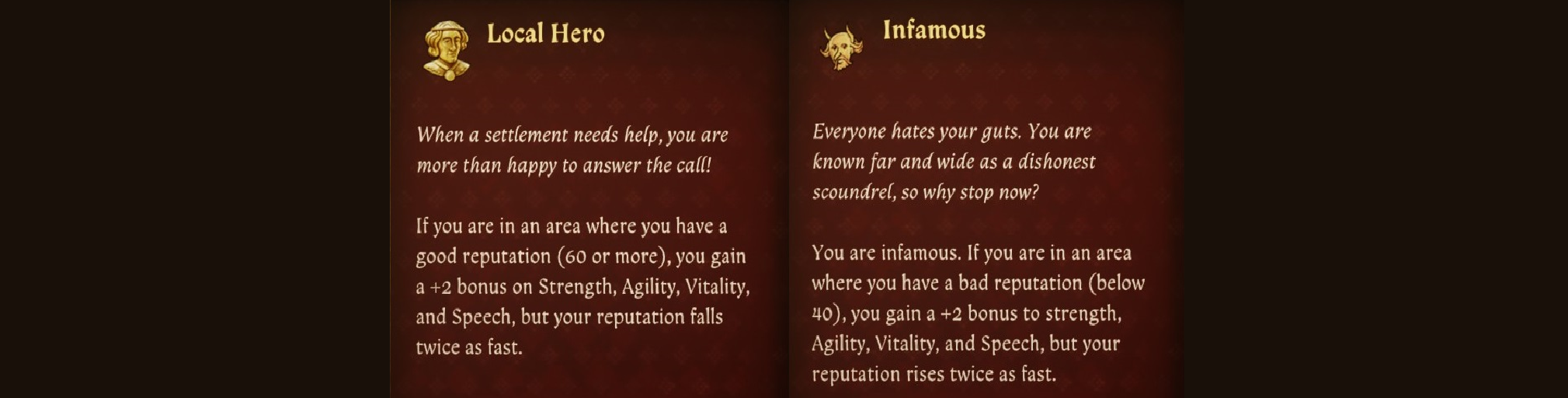 KCD Local Hero and Infamous perks restored (PTF)