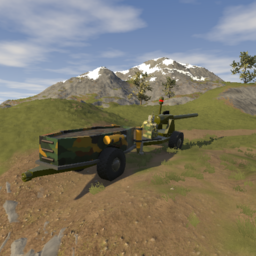M-13 Artillery Cannon with Ammo Trailer