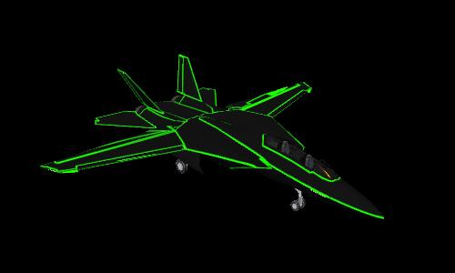 EF-24 Black with Green Outline