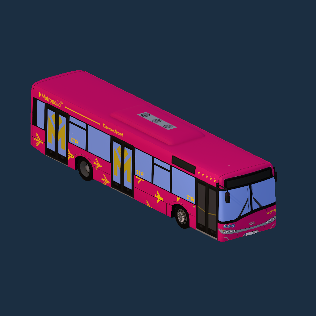 Metropolia GZM - Linia lotniskowa - Urbino 12 III - 3-drzwiowy