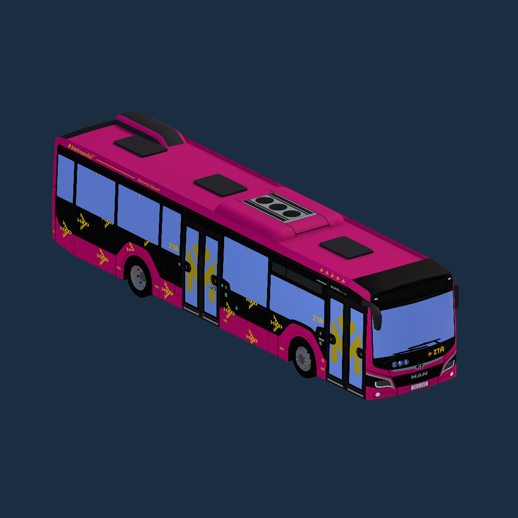 Metropolia GZM - Linia Lotniskowa - MAN Lion's City 12C - 2-drzwiowy
