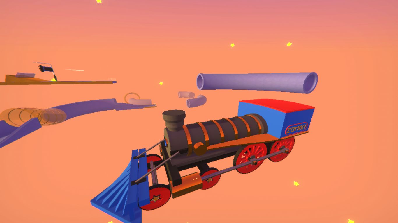 It's just tubes, and a steam locomotive for some reason
