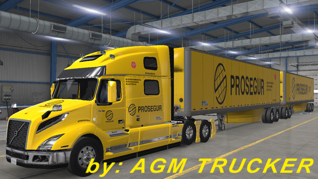 SKIN TRUCK VOLVO VNL 2018 E REBOQUE (PROSEGUR) - CANAL AGM TRUCKER