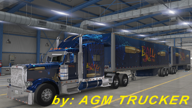 SKIN TRUCK PETERBILT 389 E REBOQUE (CANAL BALLA CRICIUMA) - CANAL AGM TRUCKER